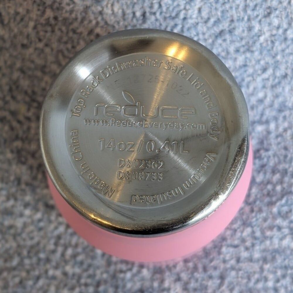 Reduce Coldee 14 oz Pink Water Bottle Vacuum Insulated Stainless Steel No Straw - Picture 7 of 7
